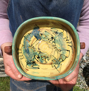 Rectangular Lobster Bowl with Handles