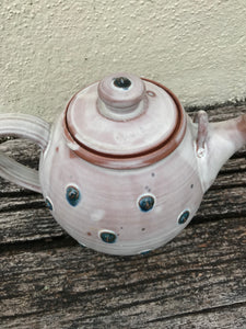 Large White Teapot with Tulip Stamp