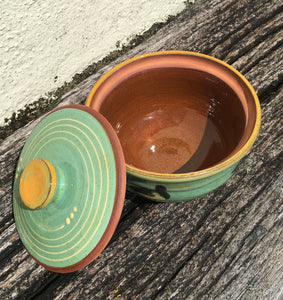 Turquoise Oystercatcher Lidded Pot
