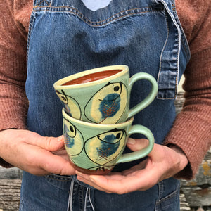 Steely Grey Mug with Fat Fish