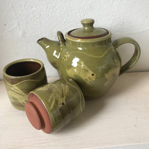 Pale Green Hare Teapot and Beakers