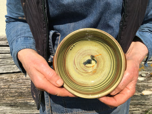 Pale Green Oystercatcher Bowl with Handles
