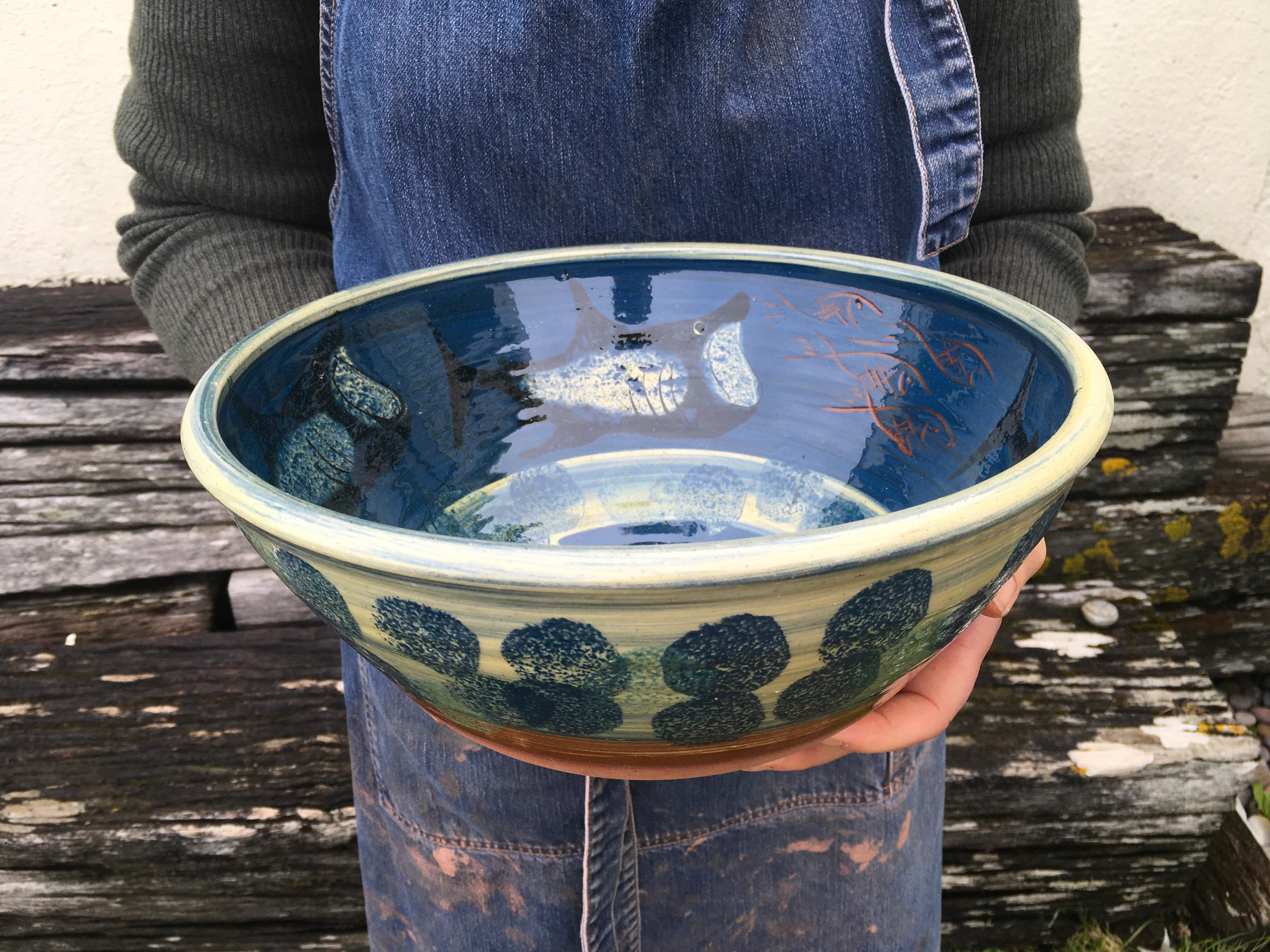 Large Basking Shark Bowl with Bubbles