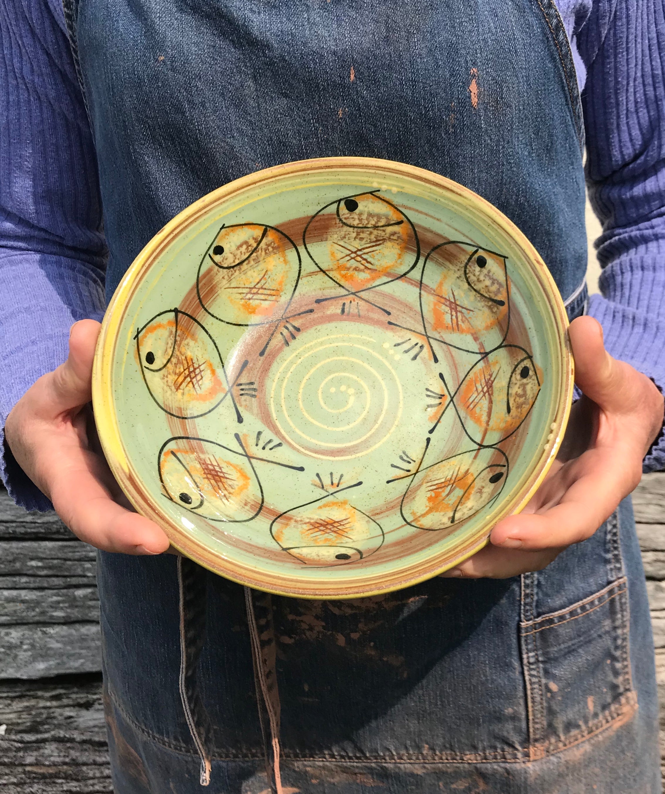 Turquoise Fat Fish Bowl