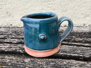 Blue Glaze Jug with Tulip Stamp