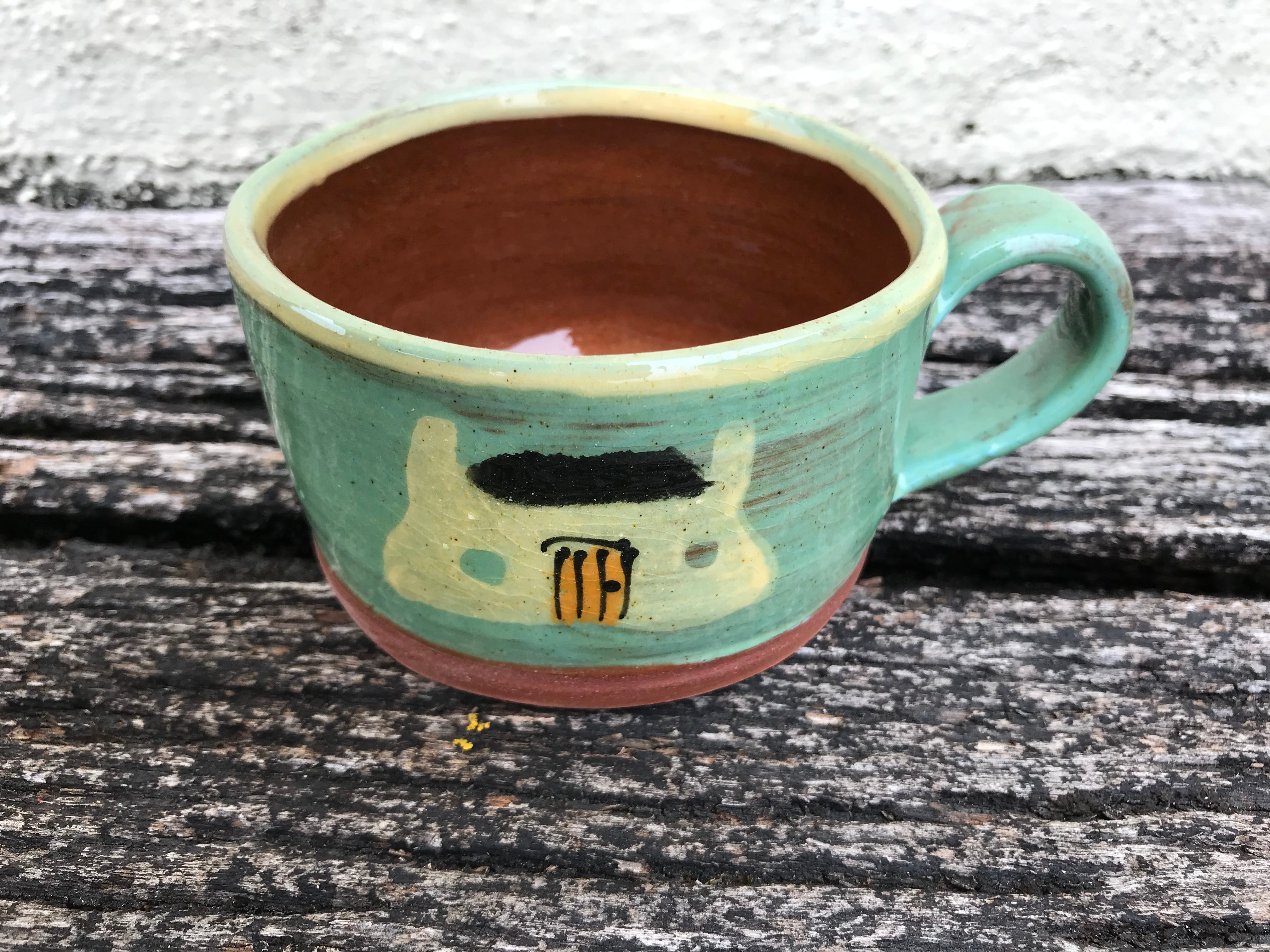 Turquoise Tiree Black House Mug