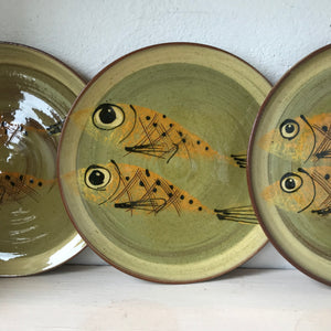 Pale Green and Cream Googley Eyed Fish Plate
