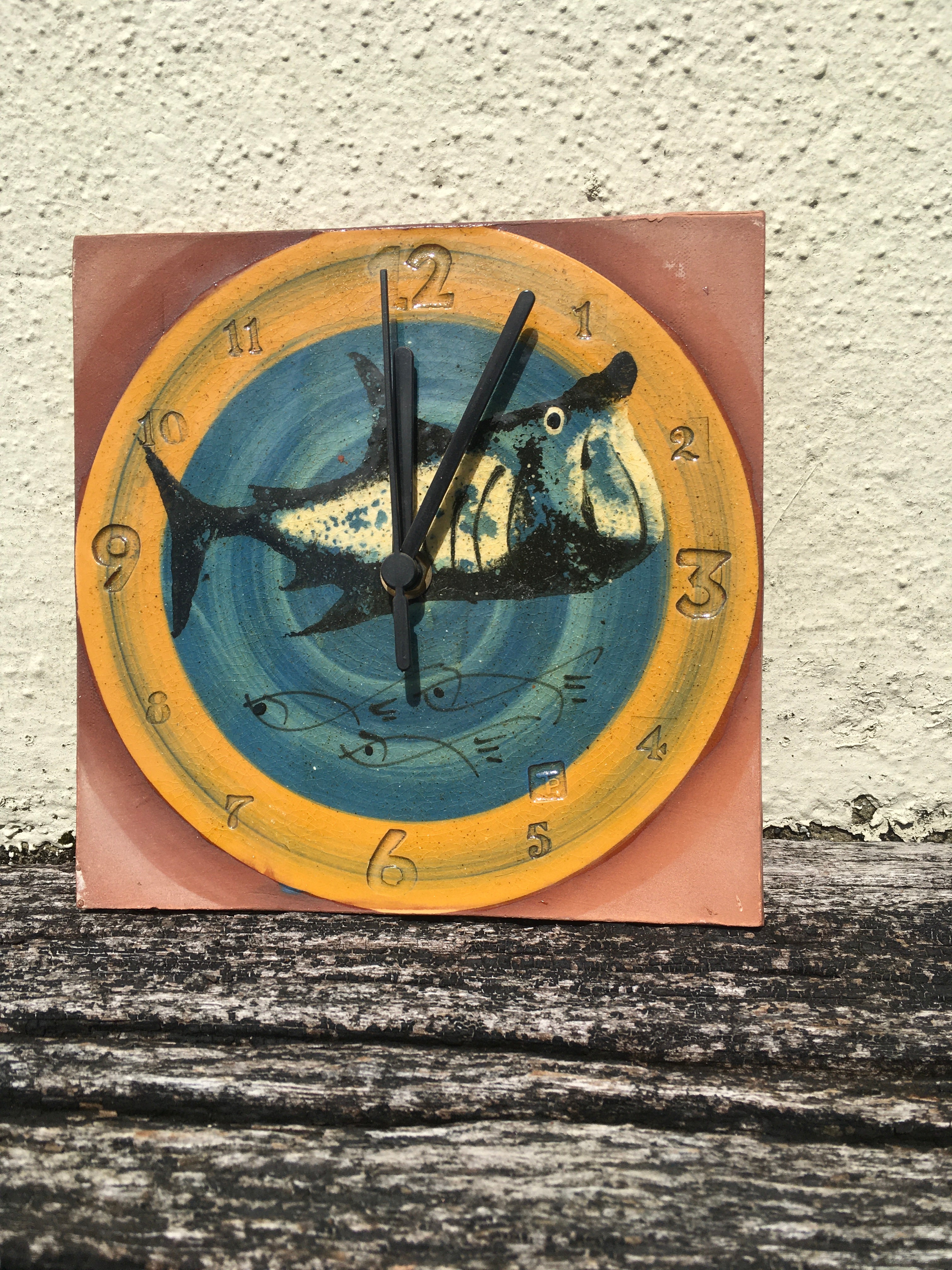 Dark Blue Basking Shark Clock
