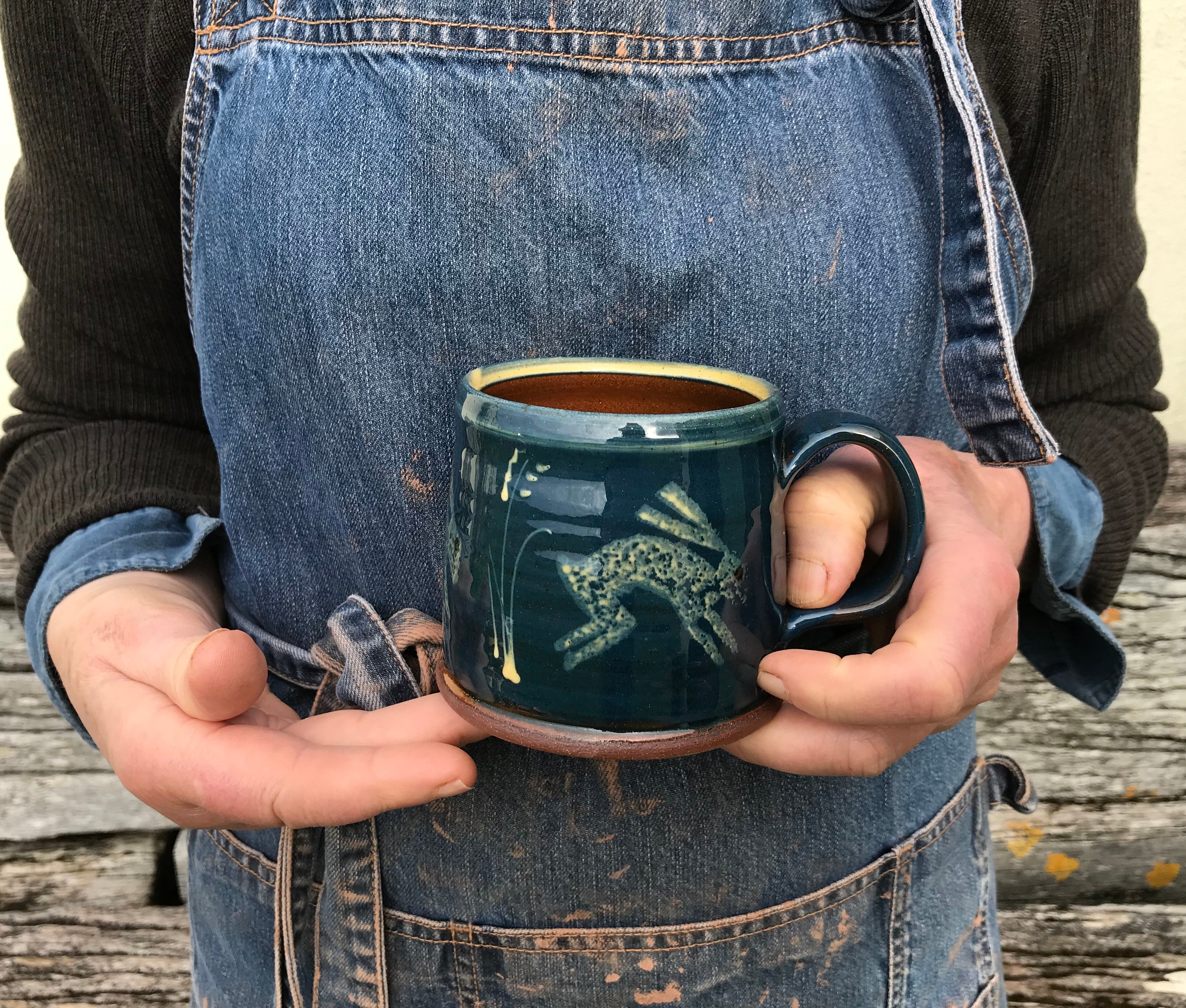 Dark Blue Hare Mug