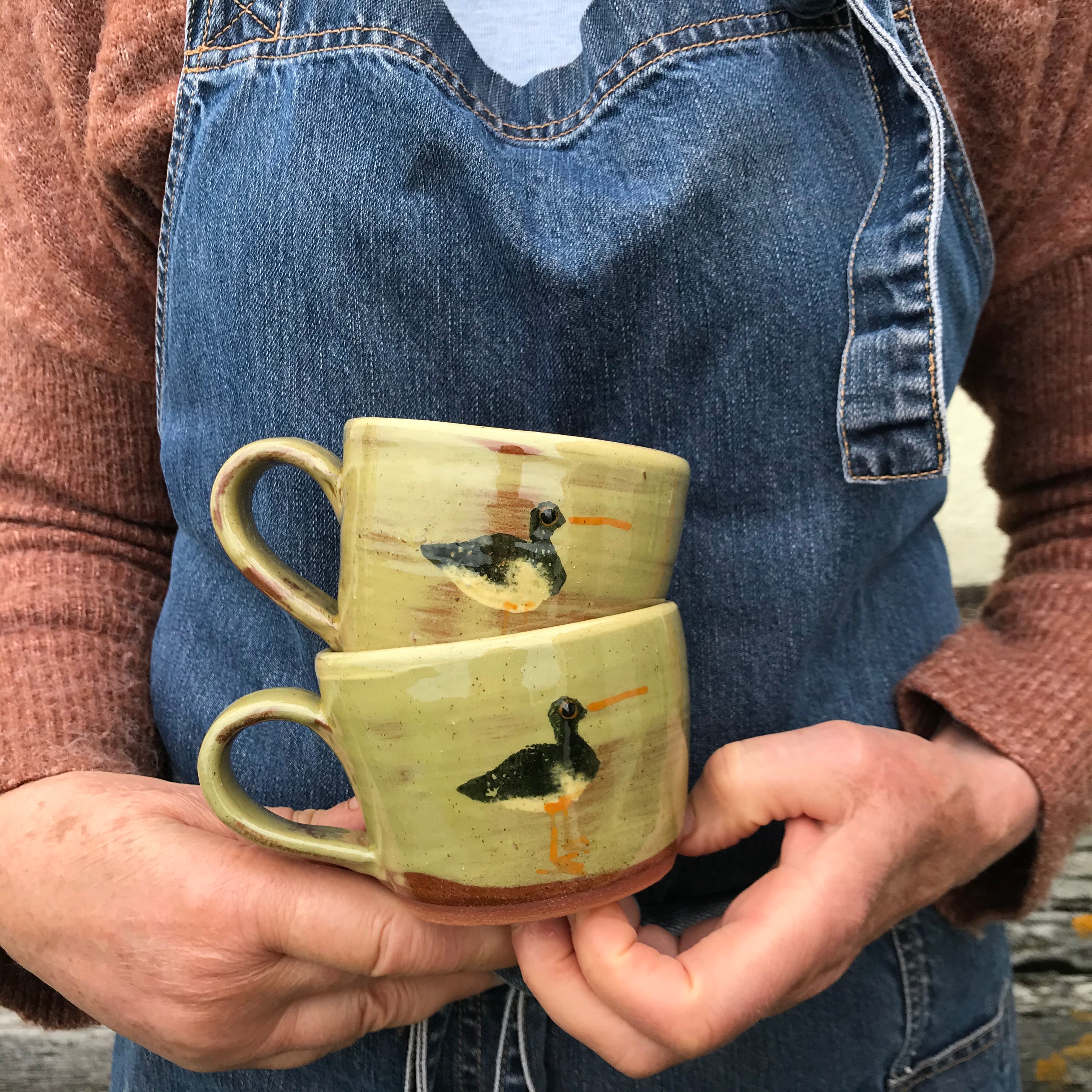 Pale Green Oystercatcher Mug