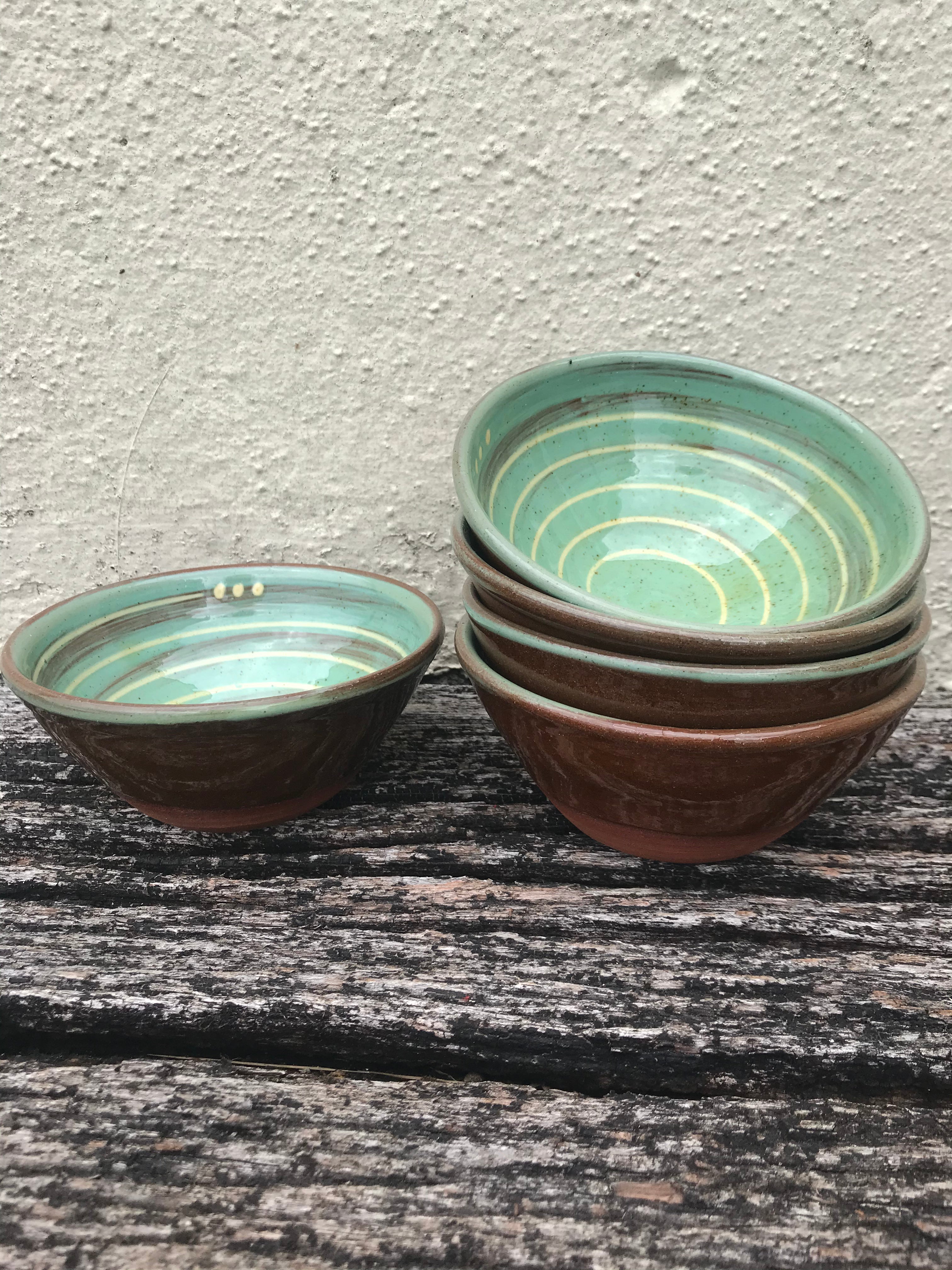 Small Stripey Turquoise Bowl