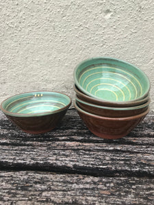 Small Stripey Turquoise Bowl