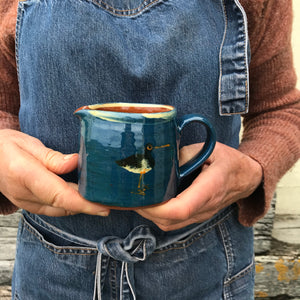 Dark Blue Jug with Oystercatcher