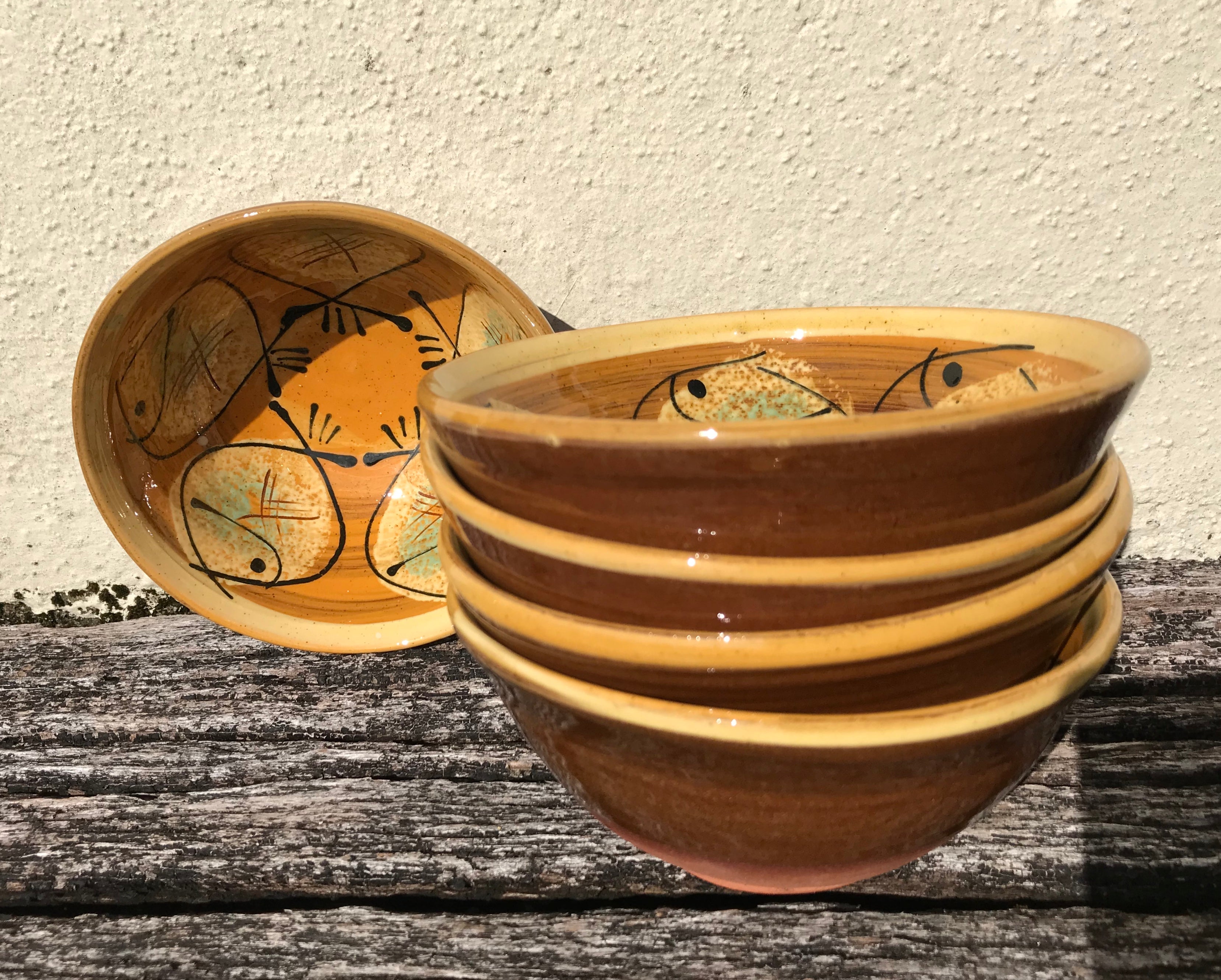 Orange and Cream Fish Bowl