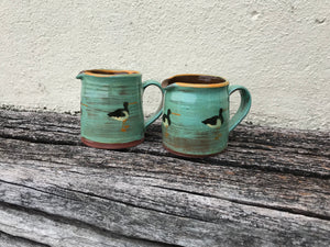 Turquoise Jug with Oystercatchers