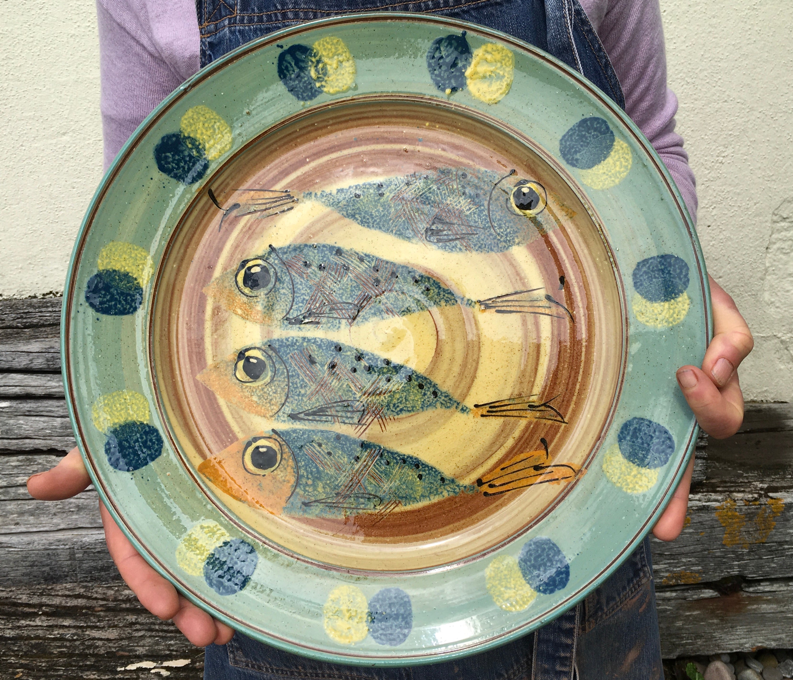 Large Platter with Fish and Bubbles