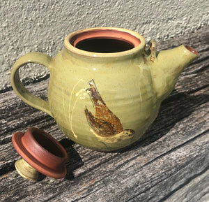 Pale Green Song Thrush Teapot