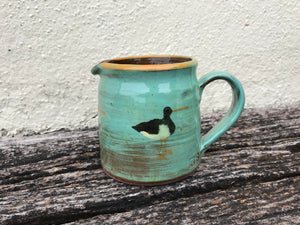 Turquoise Jug with Oystercatchers