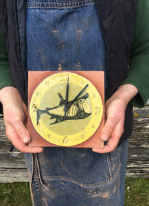 Pale Green Basking Shark Clock