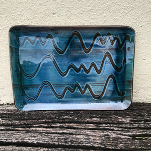 Tray with Blue Glaze