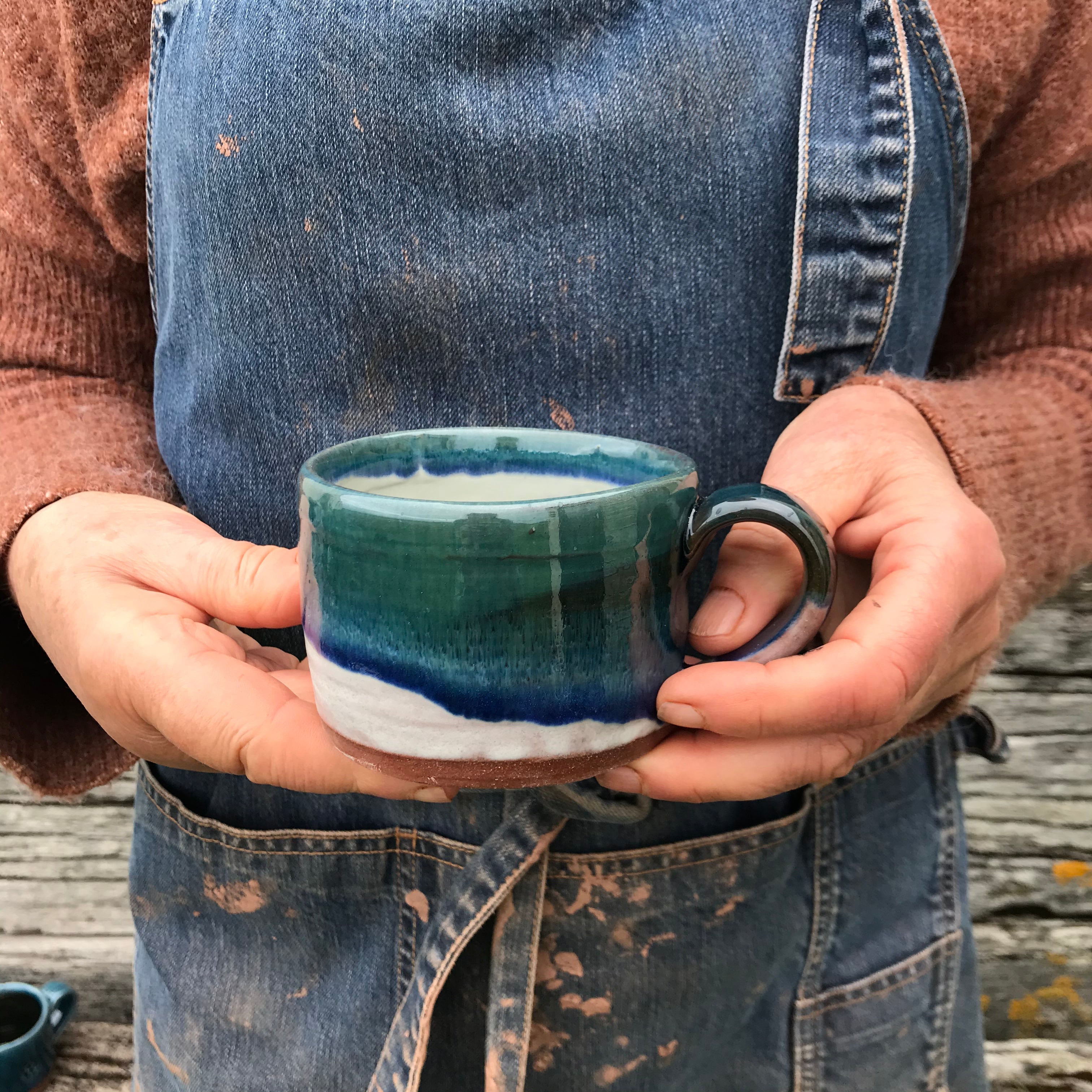 Blue and White Glazed Mug