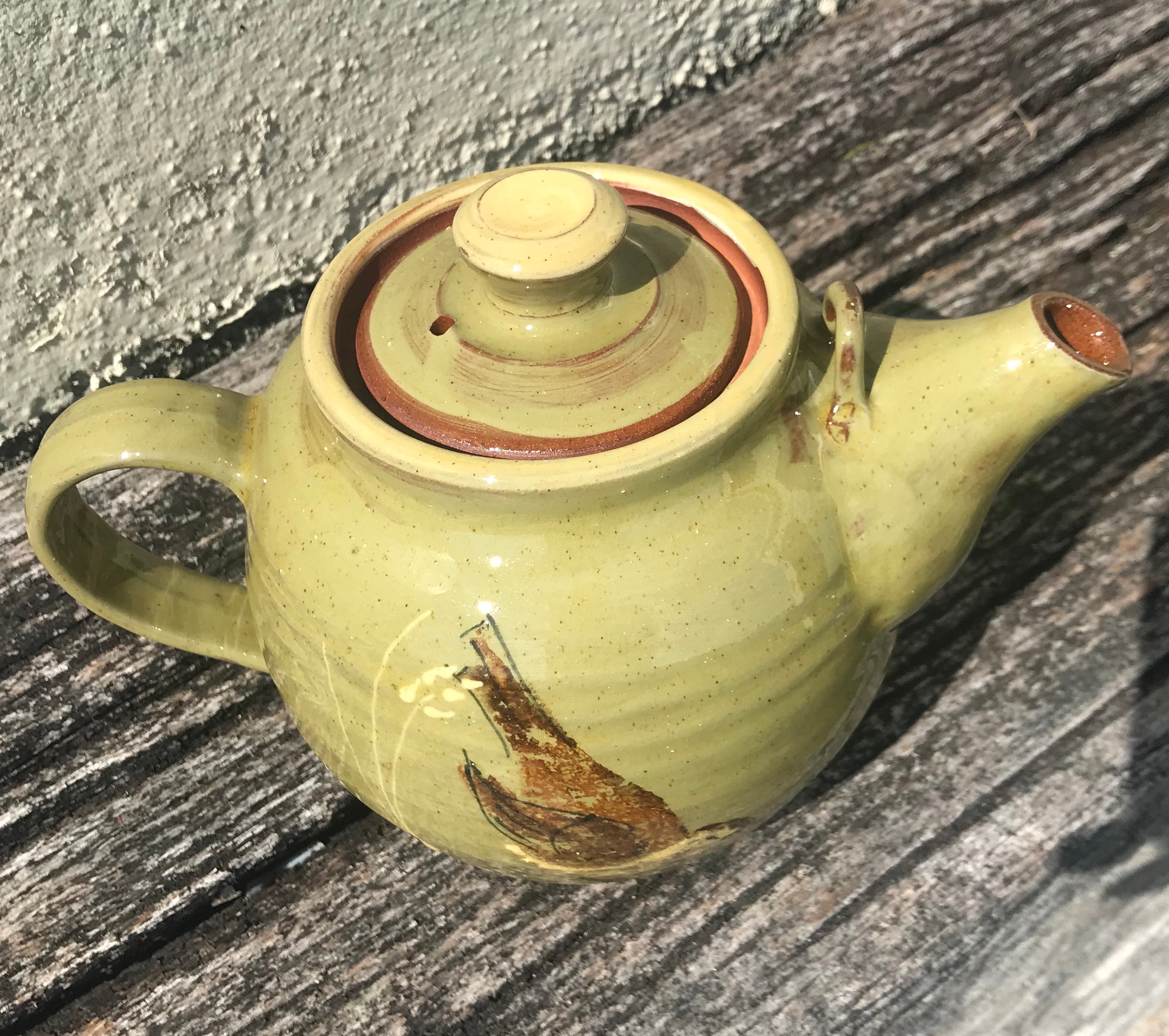 Pale Green Song Thrush Teapot