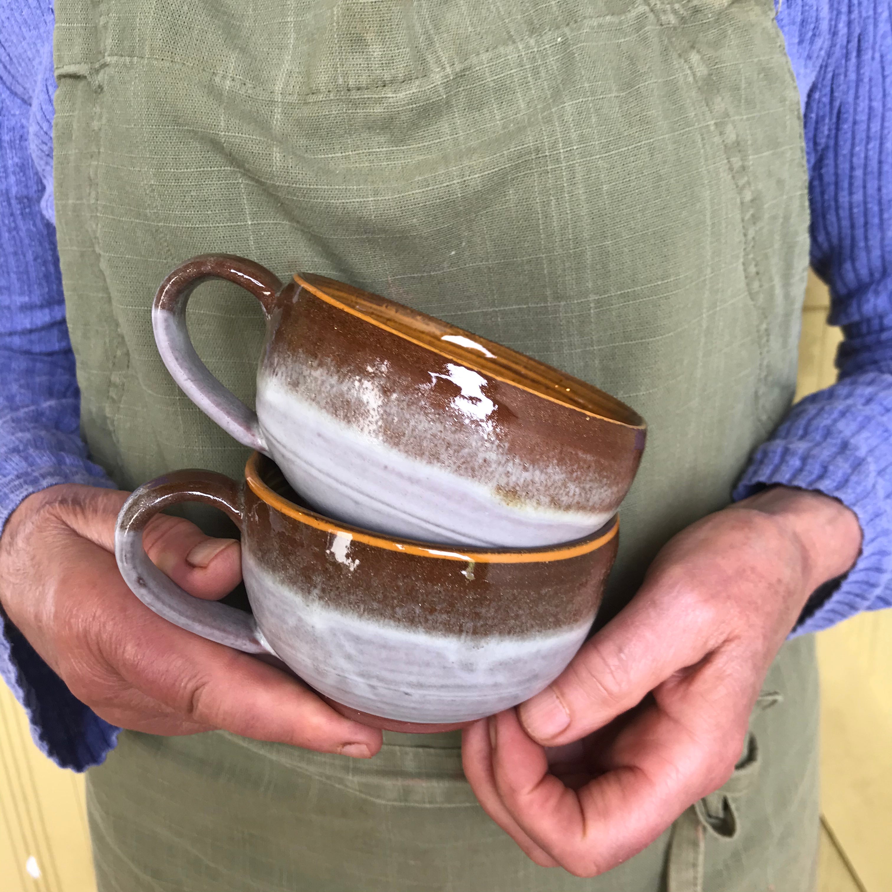 Orange and White Cup