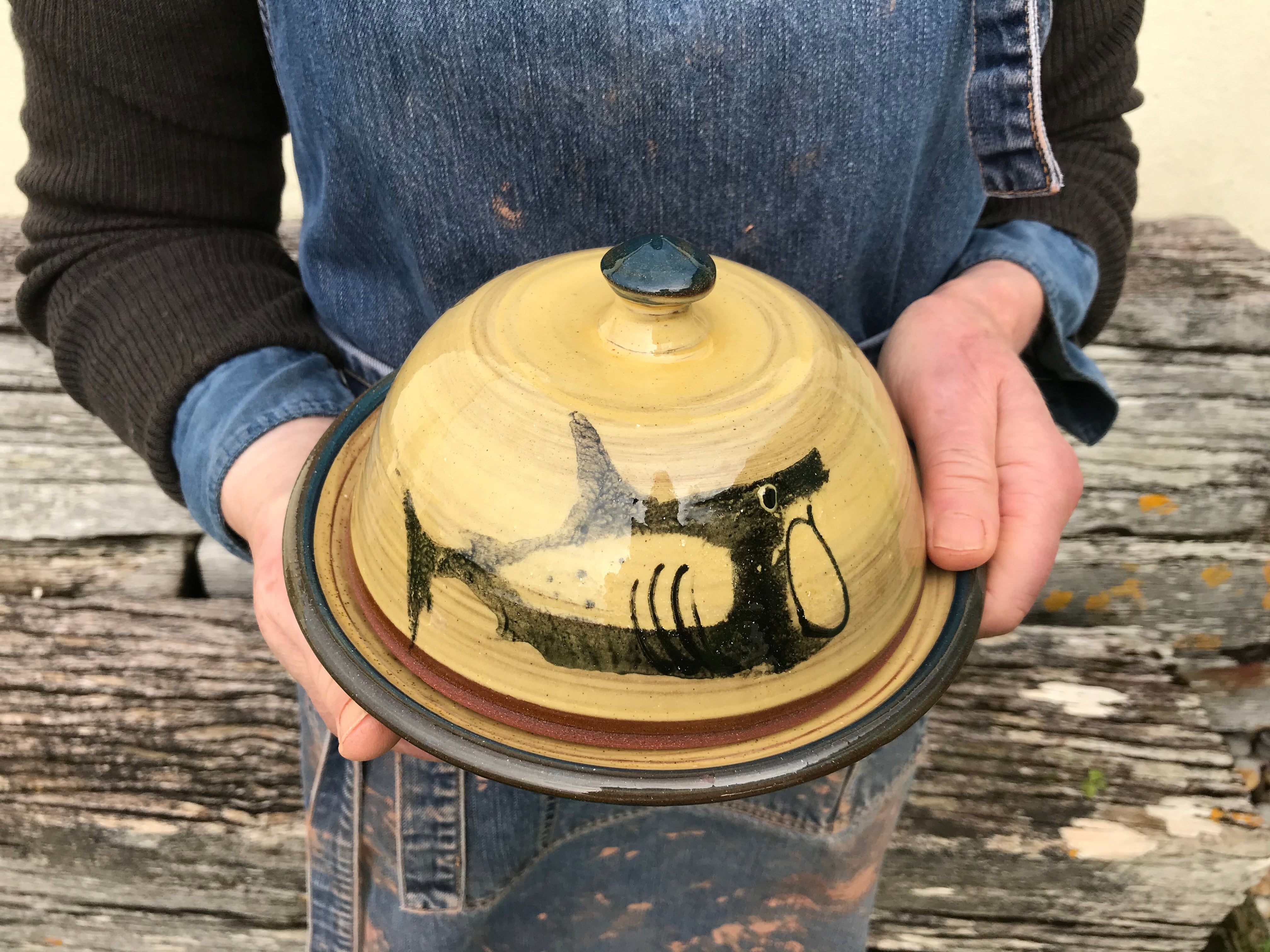Cream Butter/Cheese Dish with Basking Shark