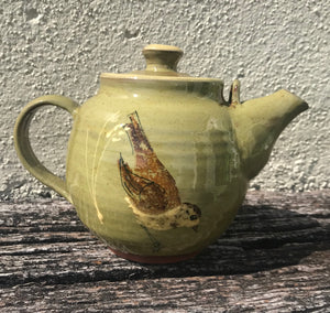 Pale Green Song Thrush Teapot