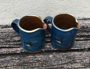 Dark Blue Jug with Oystercatchers