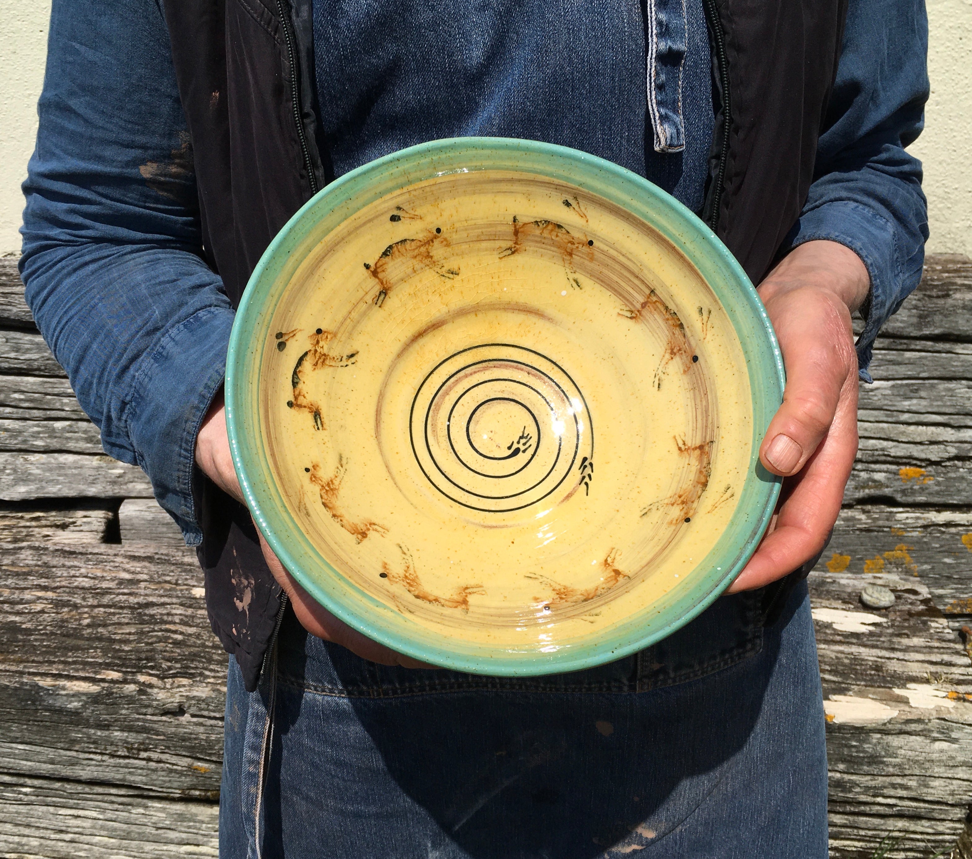 Large Cream Hare Bowl