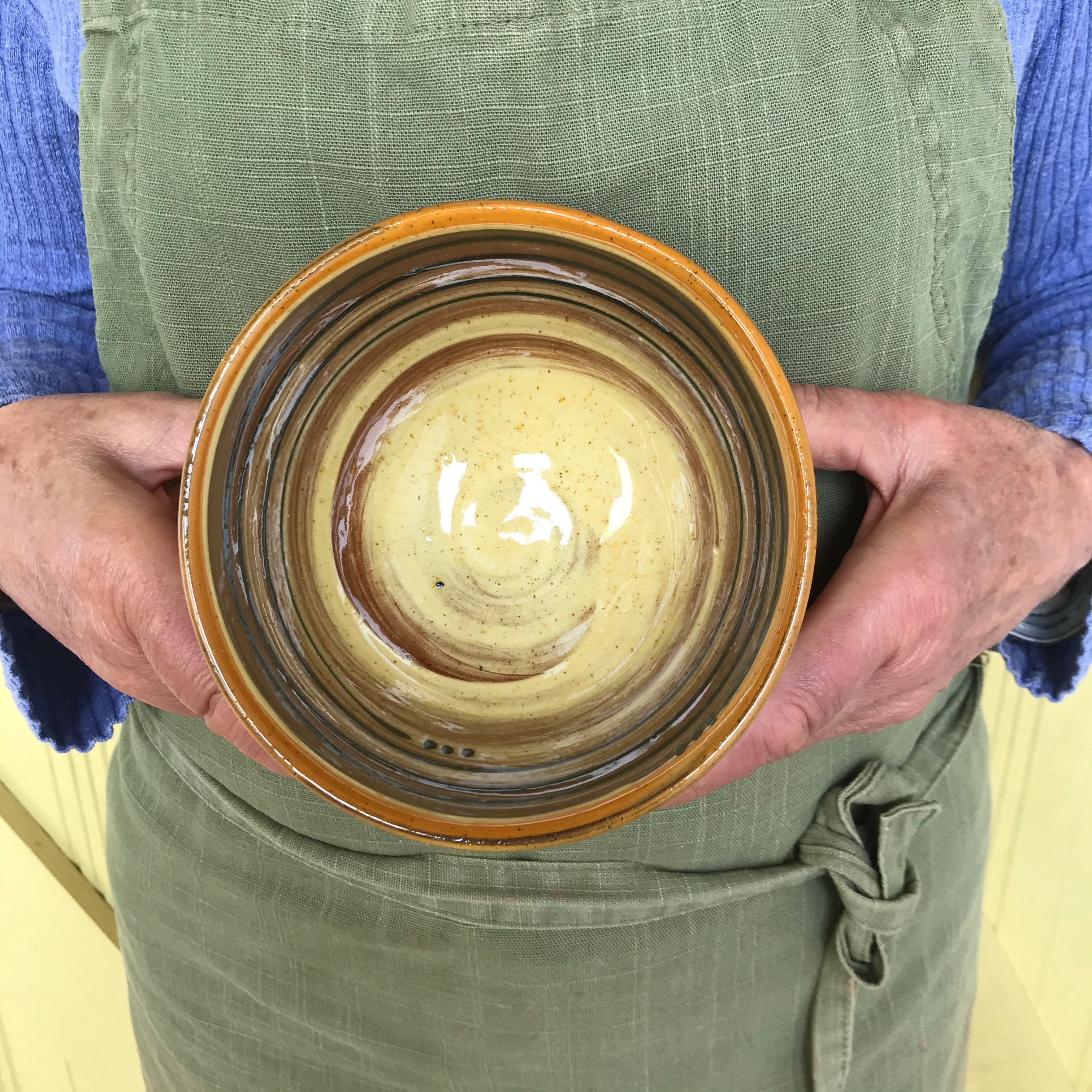 Cream and Orange Bowl