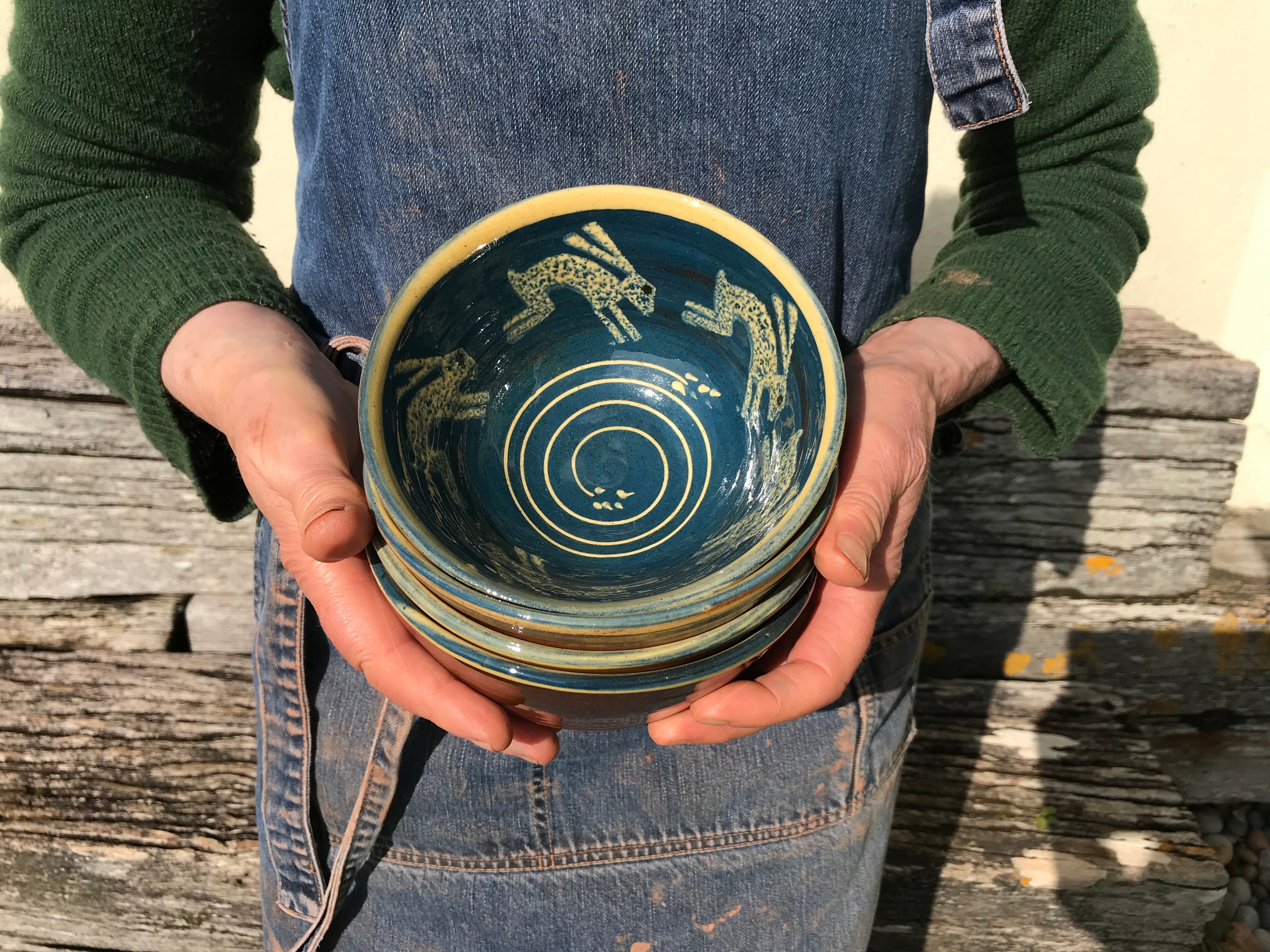 Dark Blue Hare Bowl