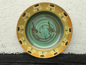 Song Thrush Platter with Tiree Black House
