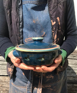 Dark Blue Oystercatcher Casserole Dish with Handles