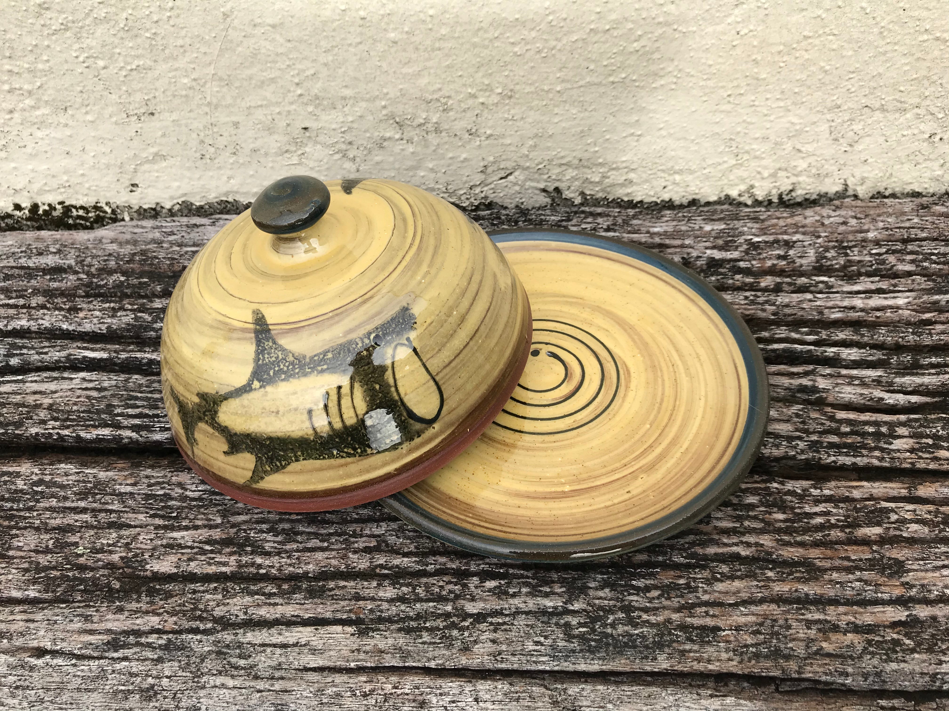 Cream Butter/Cheese Dish with Basking Shark