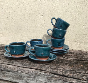 Espresso Cup & Saucer with Tulip Stamp