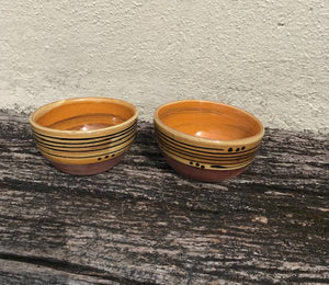 Small Orange Bowl with Stripes