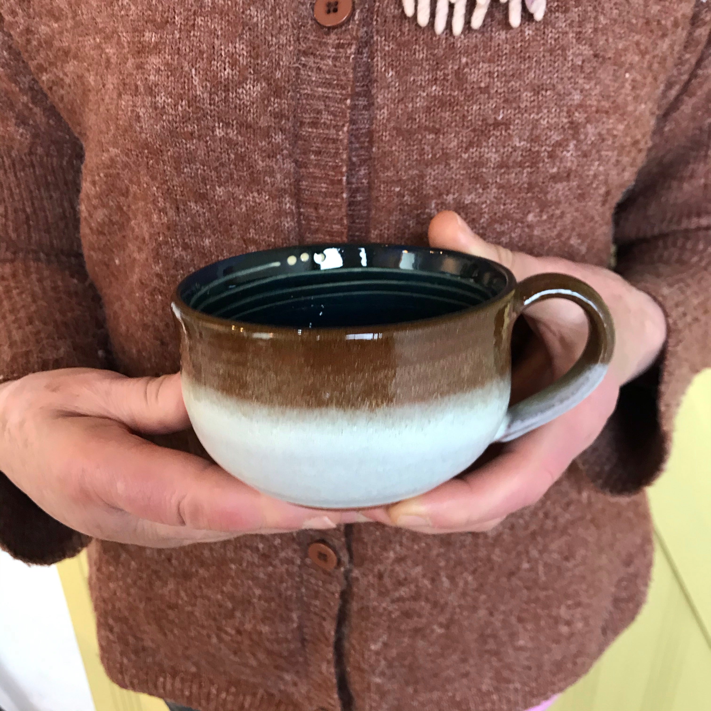 Dark Blue and White Cup