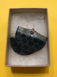 Dark Blue and Cream Earrings