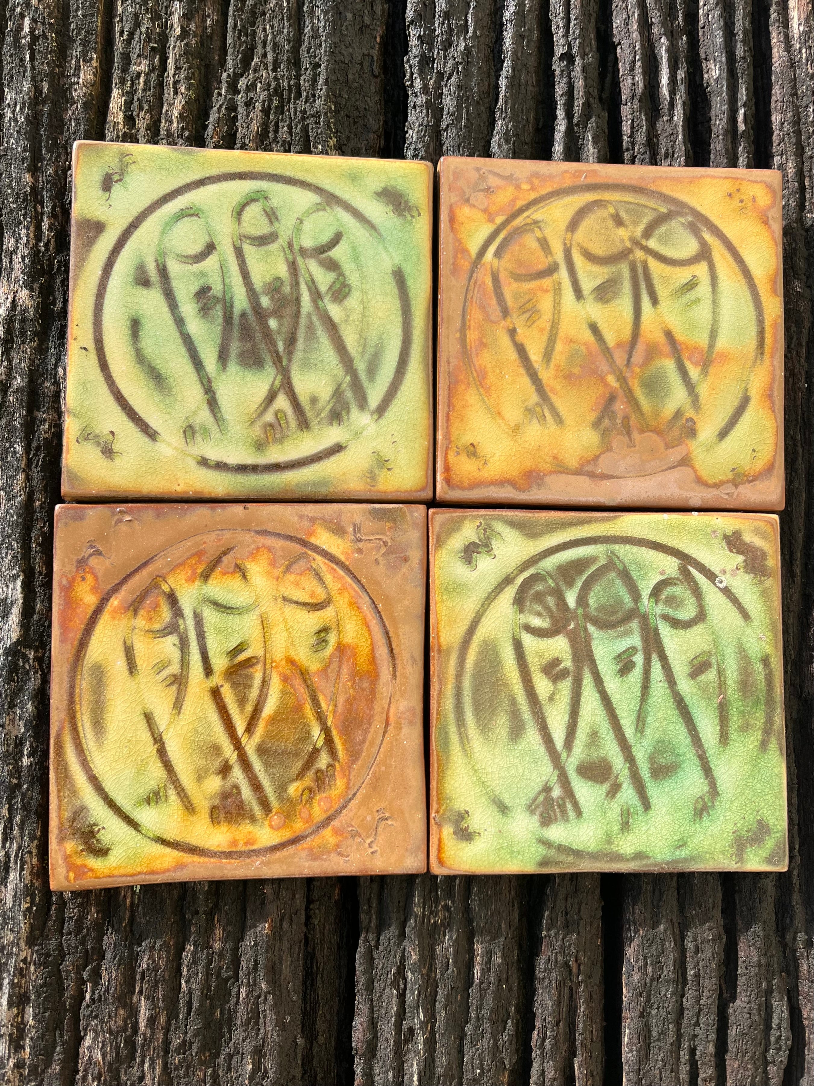 Set of Four Fish Tiles