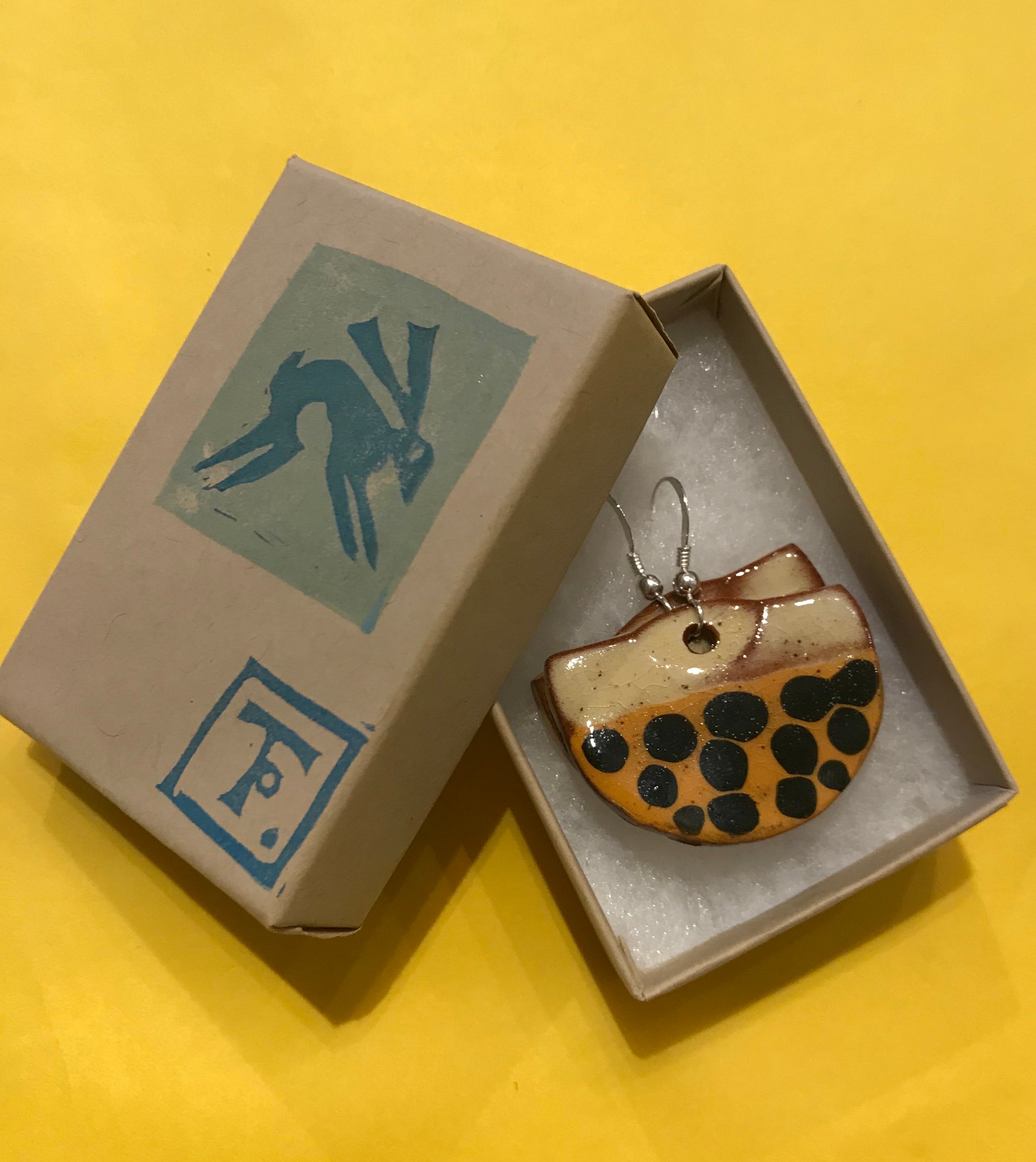Orange and Cream Earrings