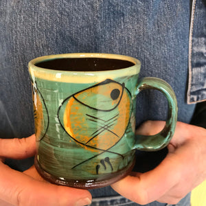 Turquoise Fat Fish Mug