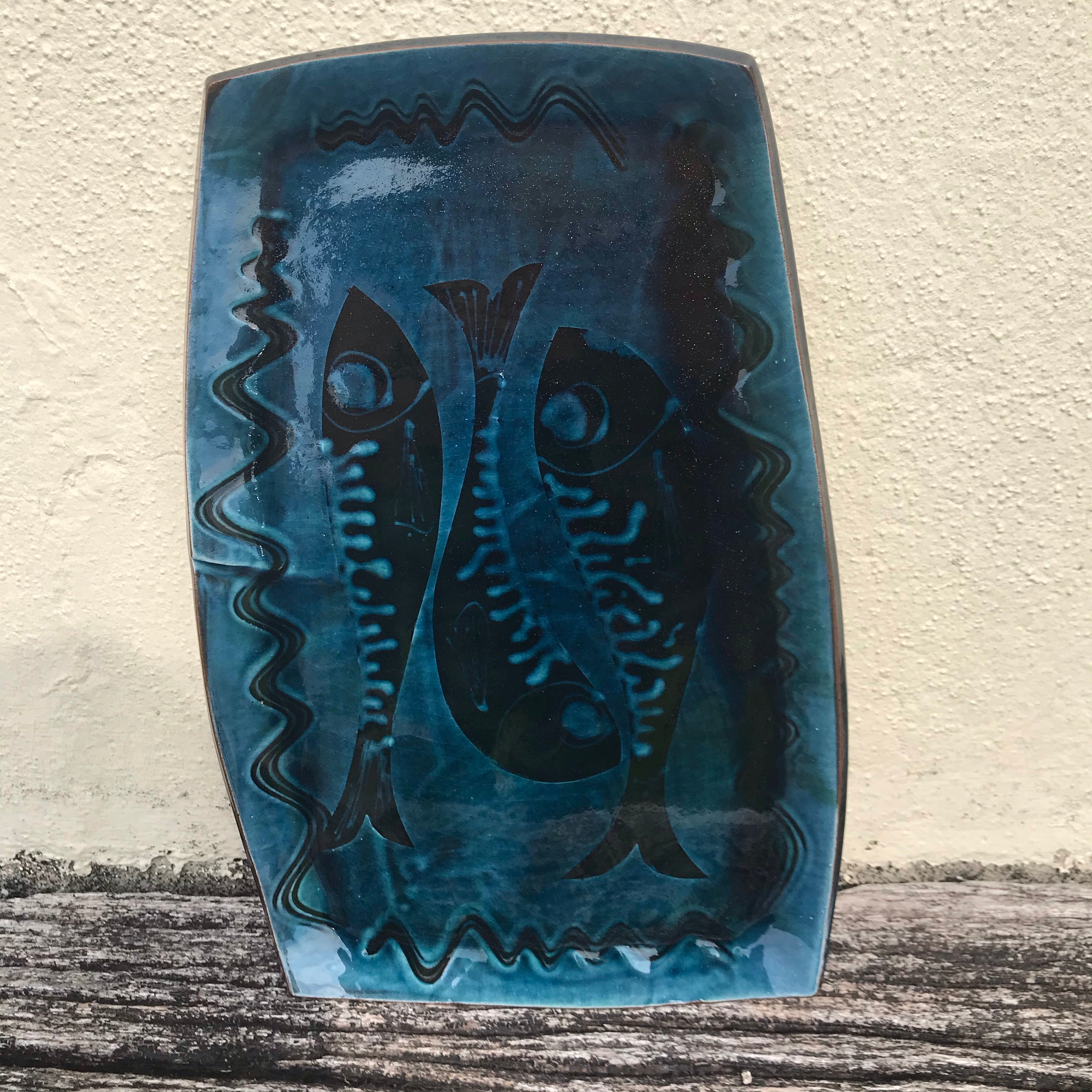 Blue Glaze Mackerel Tray
