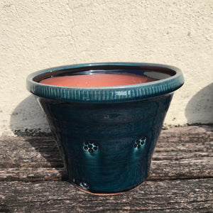 Blackberry Blue Glaze Plant Pot