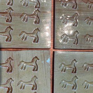 Set of Four Horse Tiles