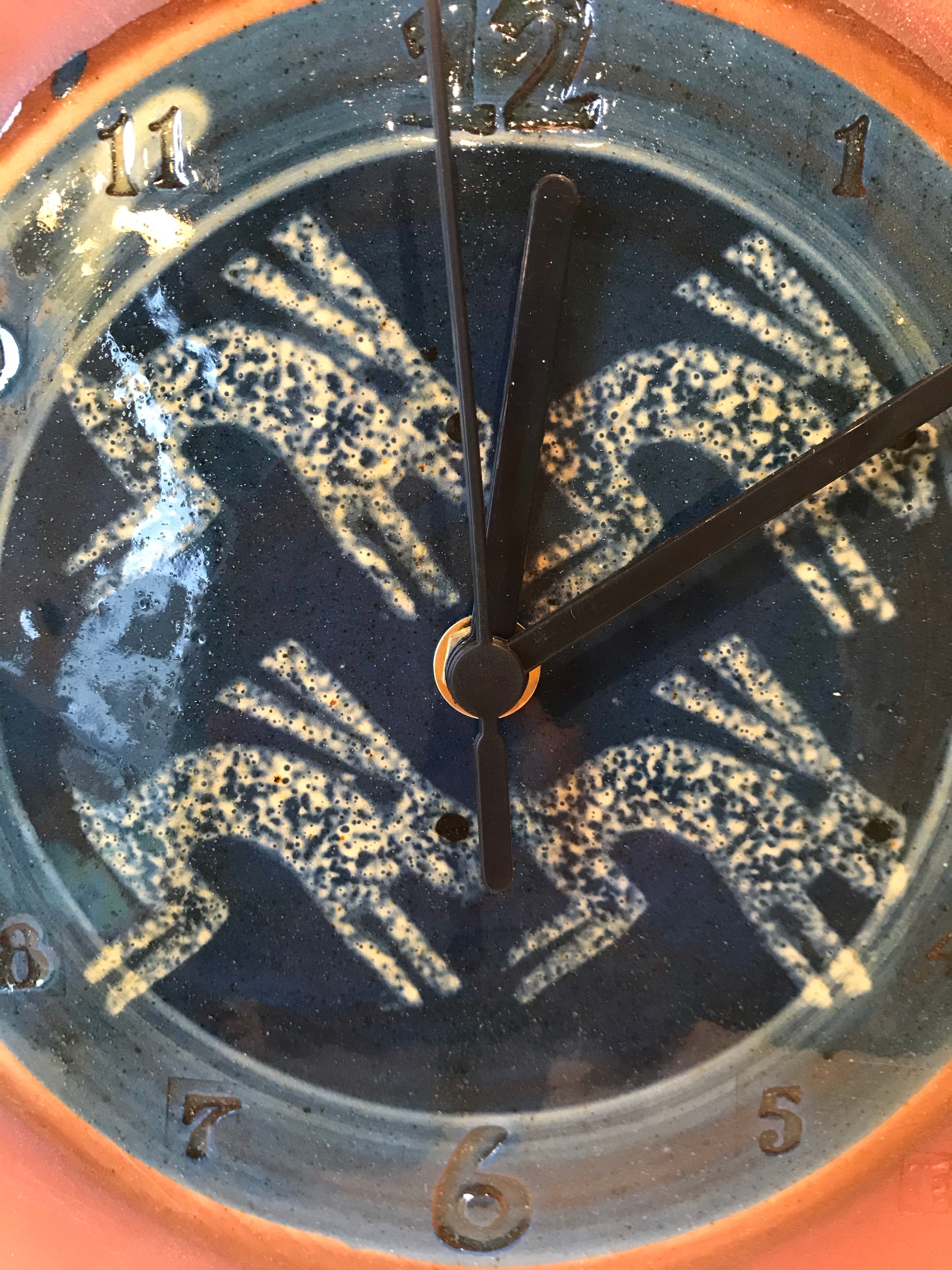 Dark Blue Hare Clock