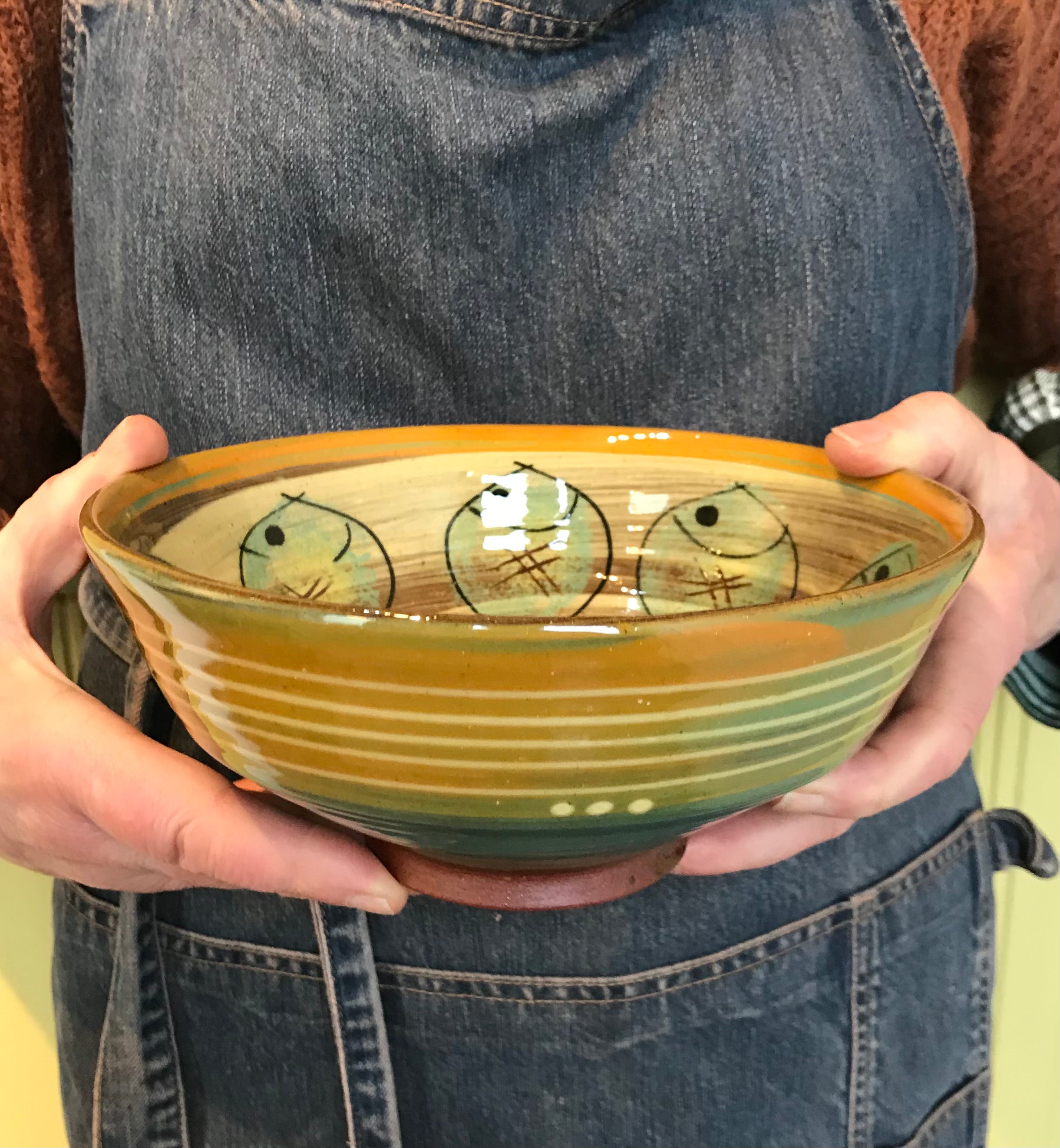 Orange and Cream Bowl with Fat Fish