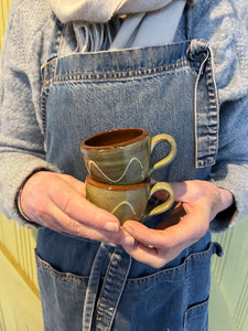 Two Pale Green Espresso Cups