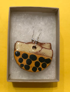 Orange and Cream Earrings